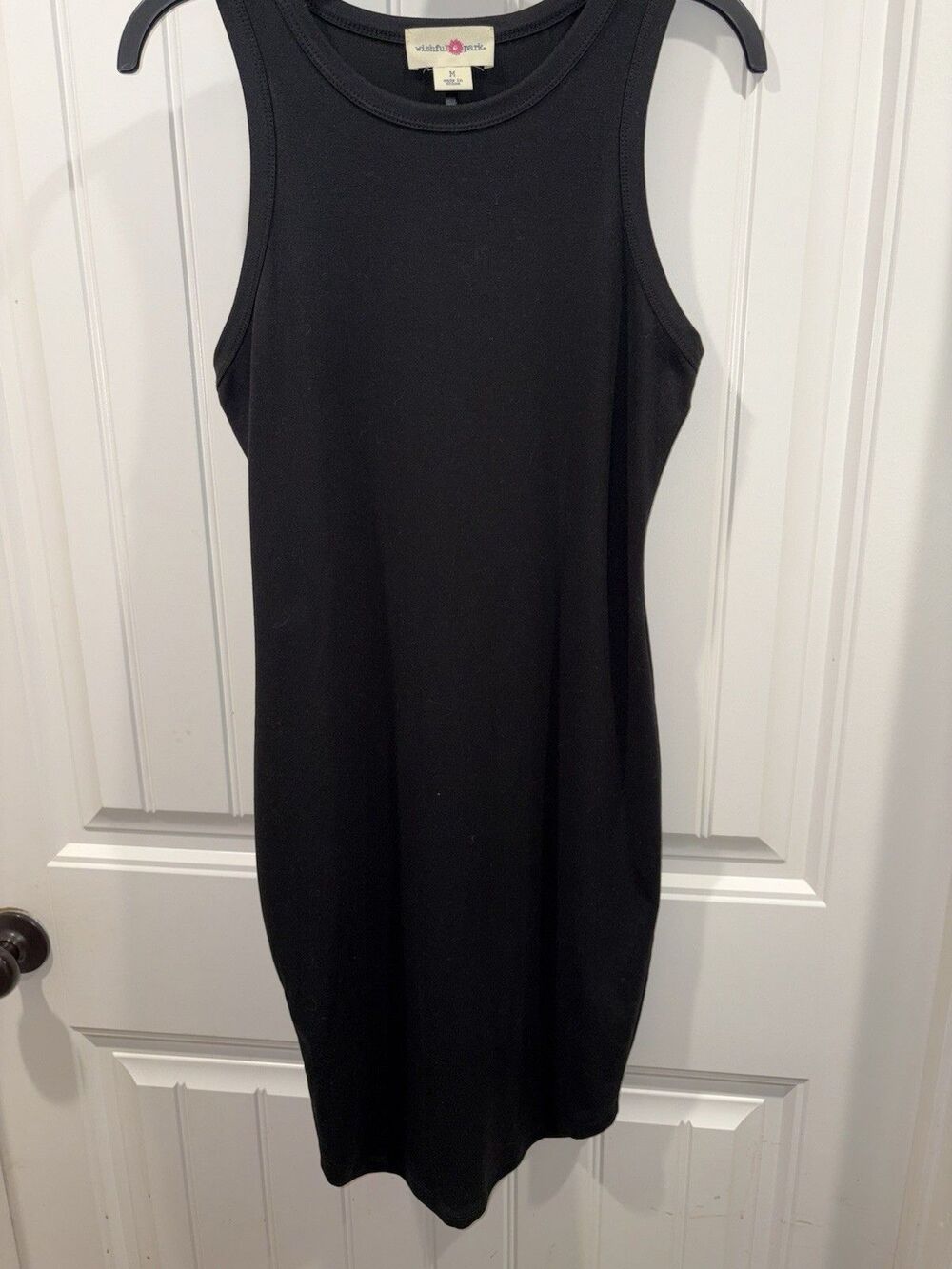 Wishful Park Form Fitting Black Tank Dress Womens Sz Medium